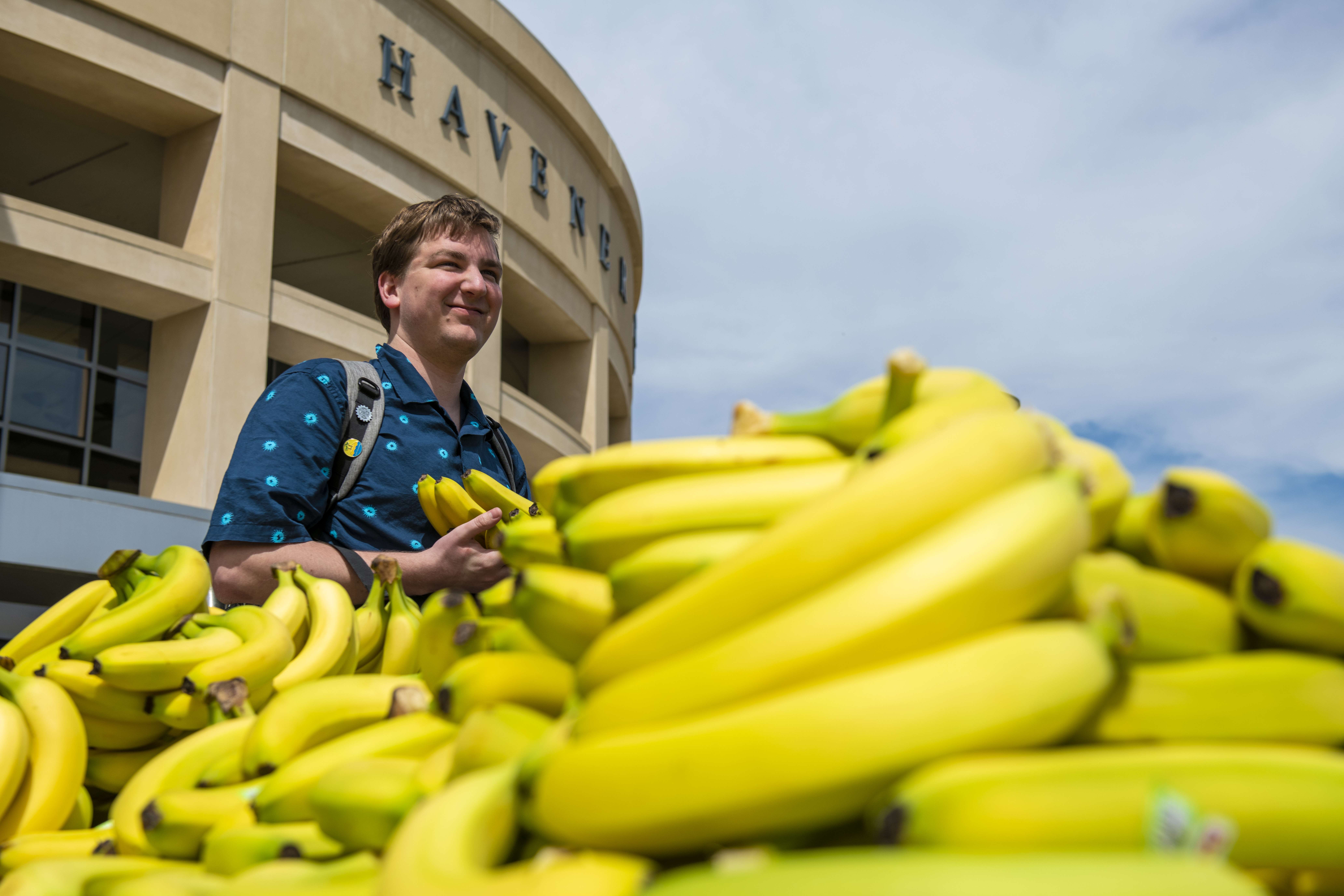 Logan Dietz with a pile of bananas?